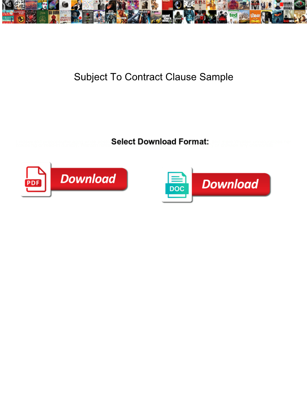 Subject to Contract Clause Sample