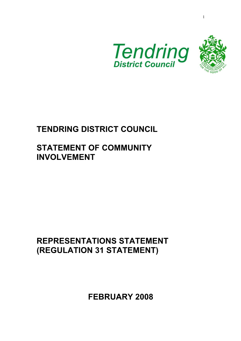 Tendring District Council Statement of Community