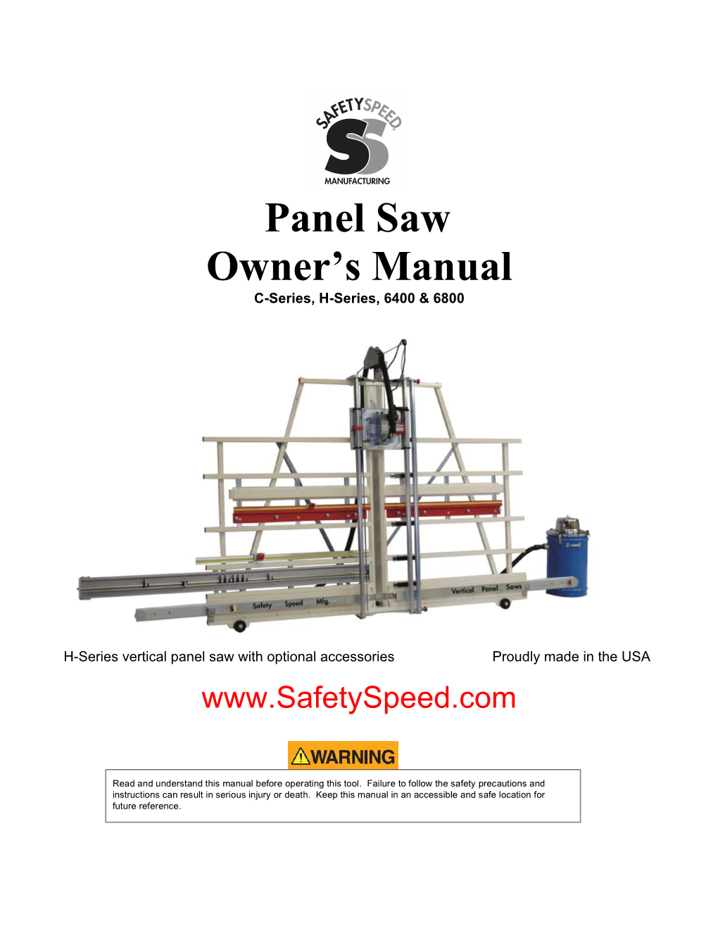 Panel Saw Owner's Manual