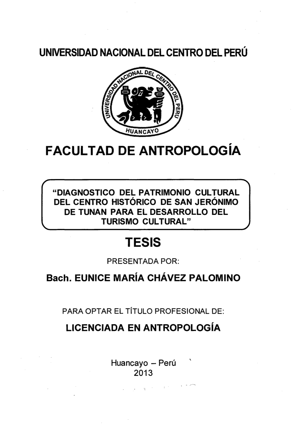 Facultad De Antropologia Tesis