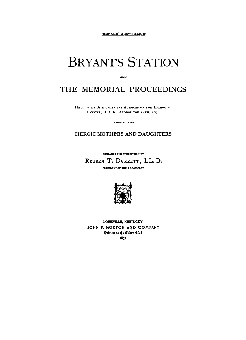 The Siege of Bryan's Station