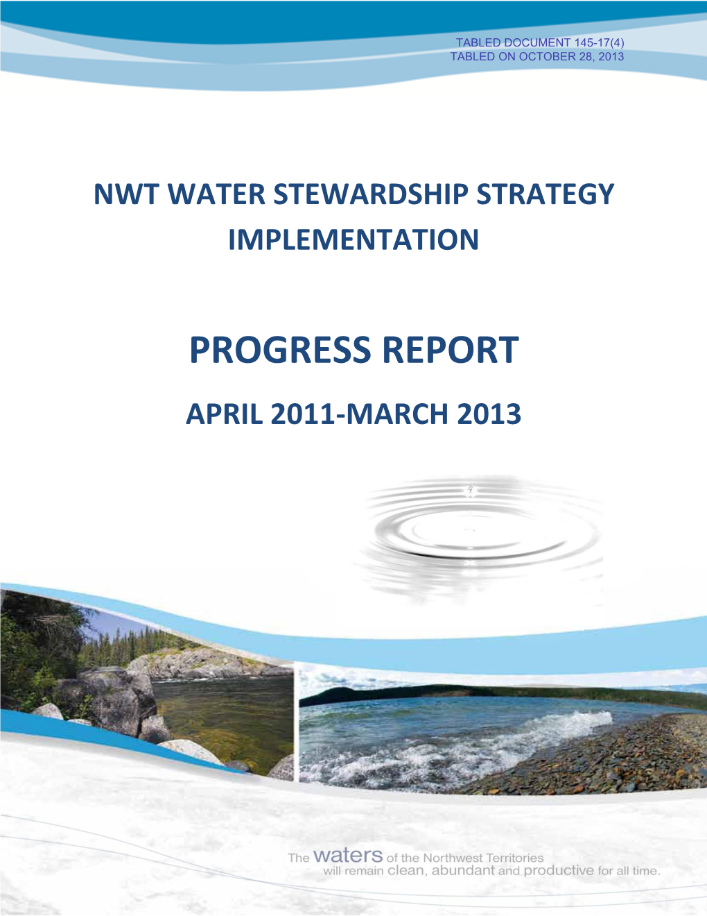 NWT Water Stewardship Stategy Annual Report