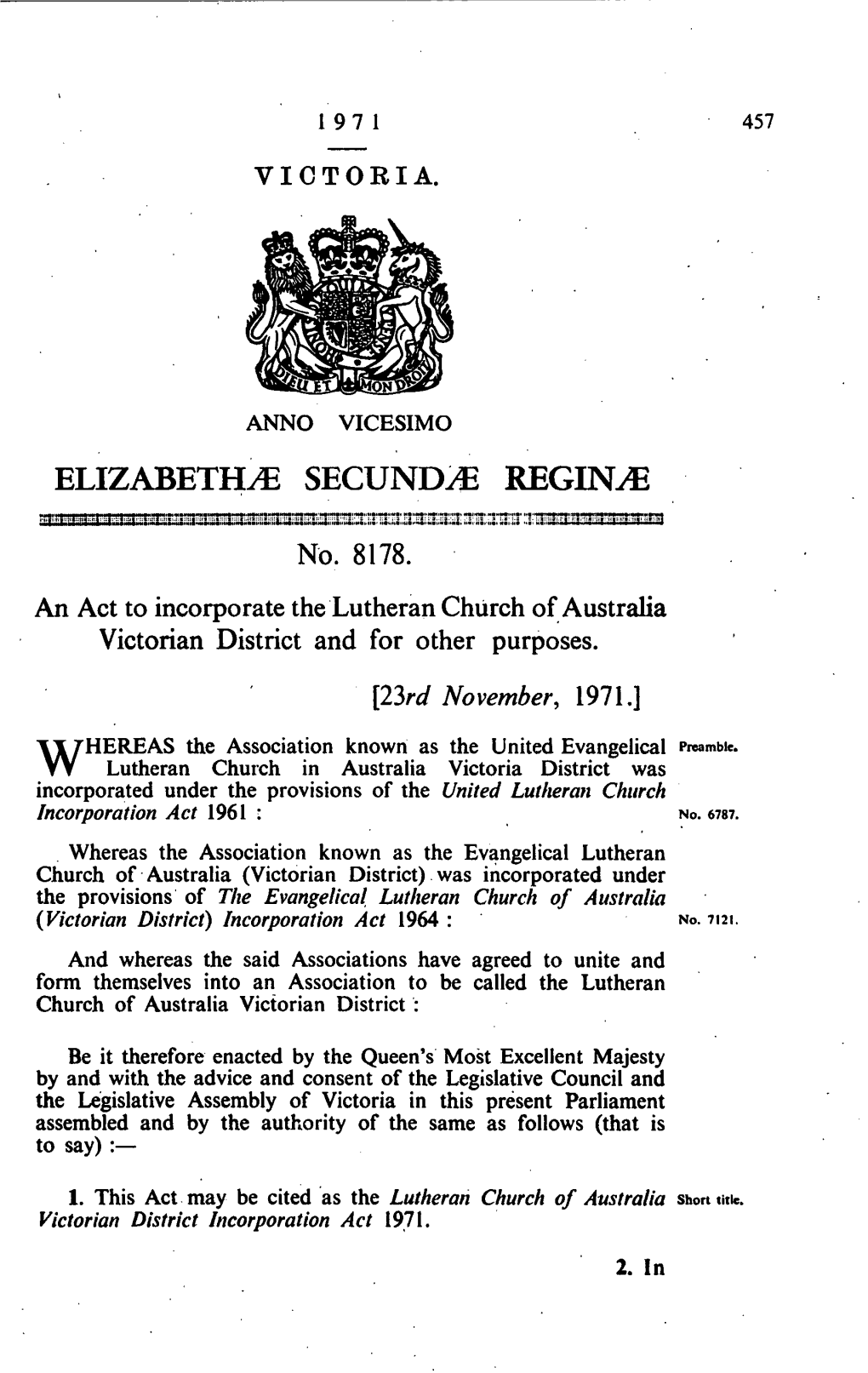 ELIZABETHS SECUNDS REGINS No. 8178