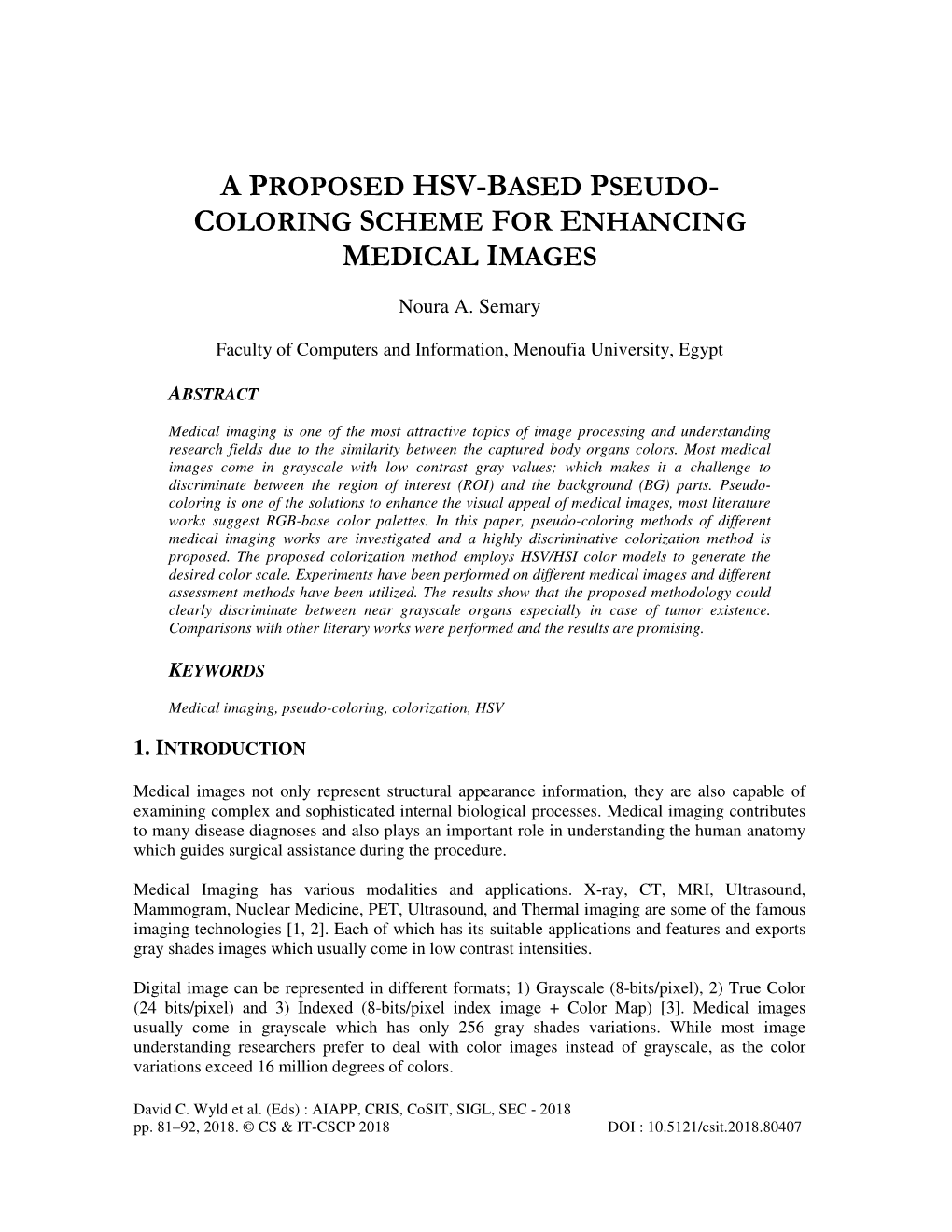 A Proposed Hsv-Based Pseudo