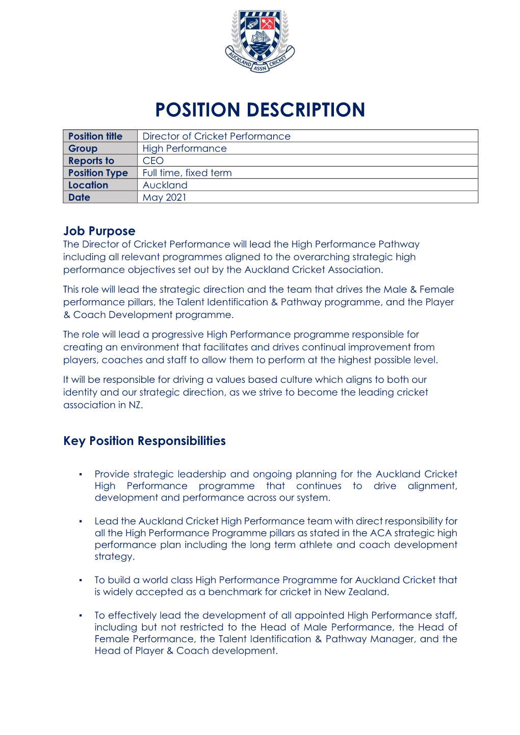 Position Description