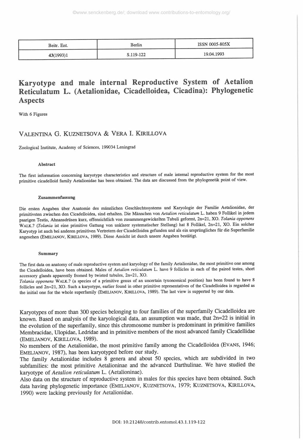 © Download Karyotype and Male Internal Reproductive System of Aetalion