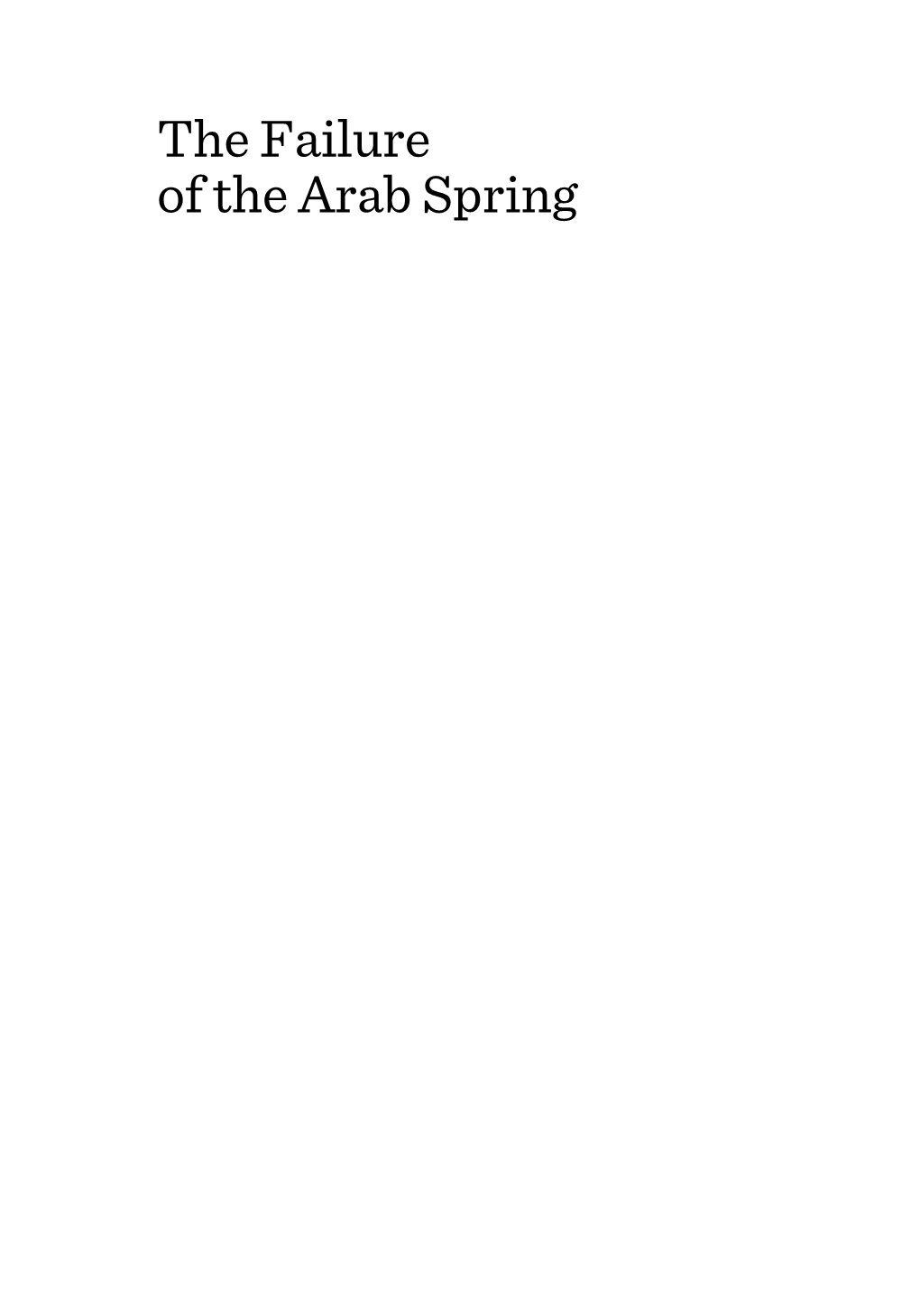 The Failure of the Arab Spring