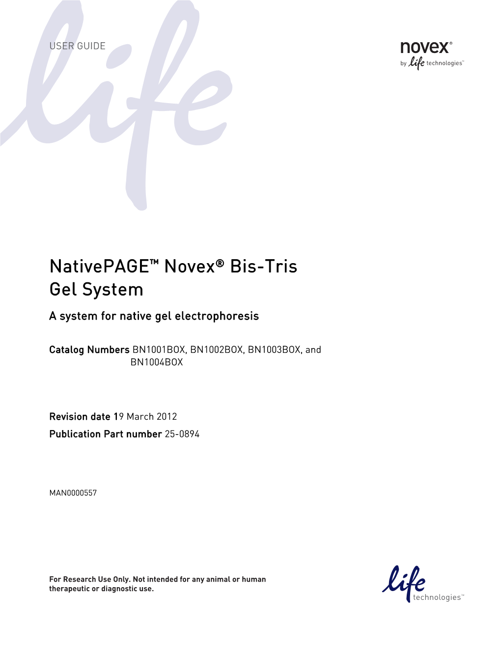 Nativepage™ Novex® Bis-Tris Gel System