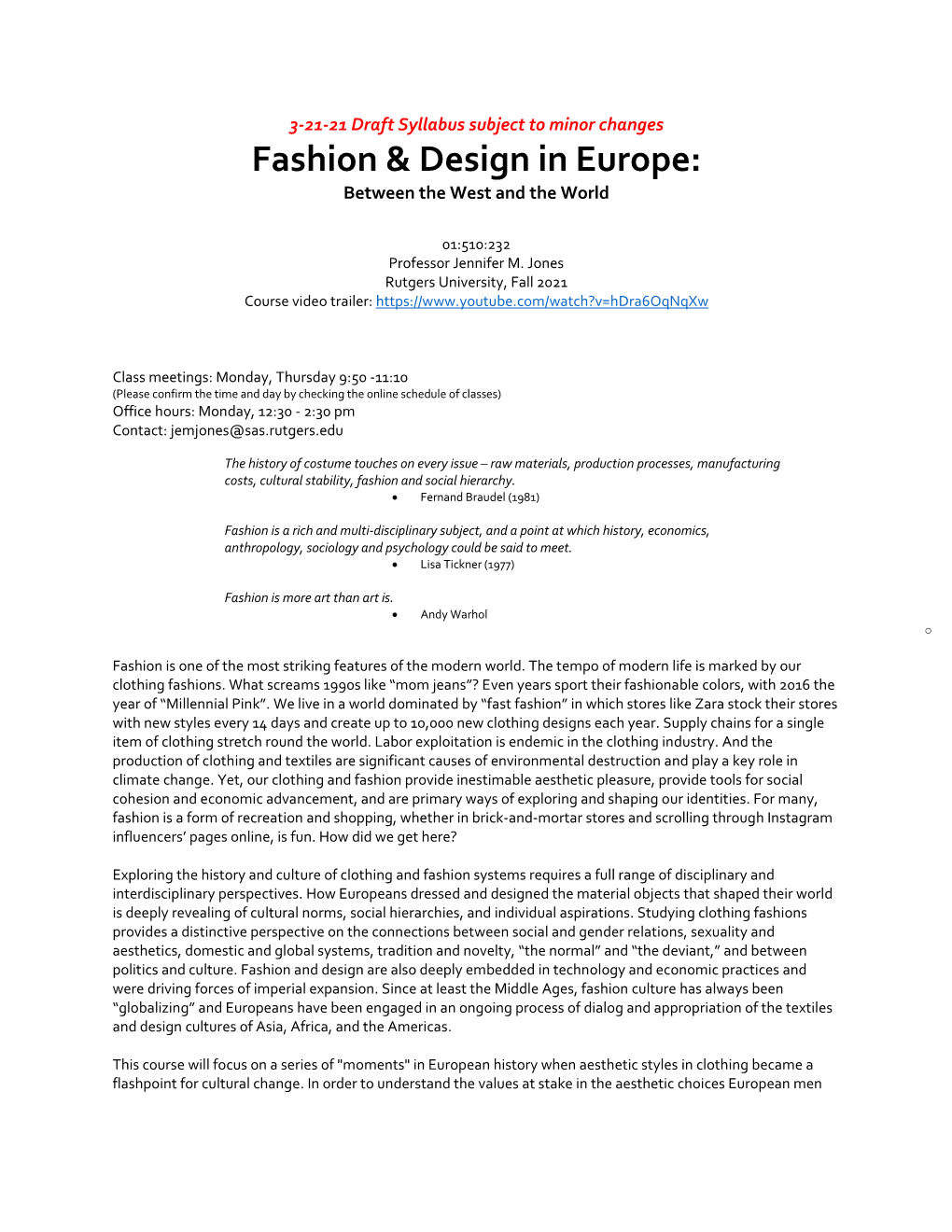 Fashion & Design in Europe