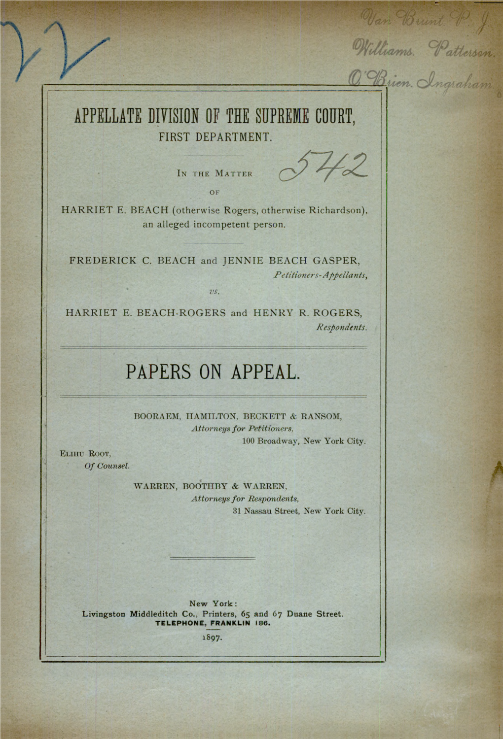 Supreme Court Appellate Division First Department Vol