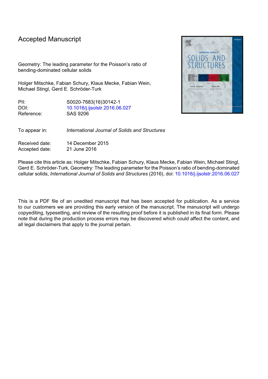 Geometry: the Leading Parameter for the Poisson's Ratio of Bending-Dominated Cellular Solids