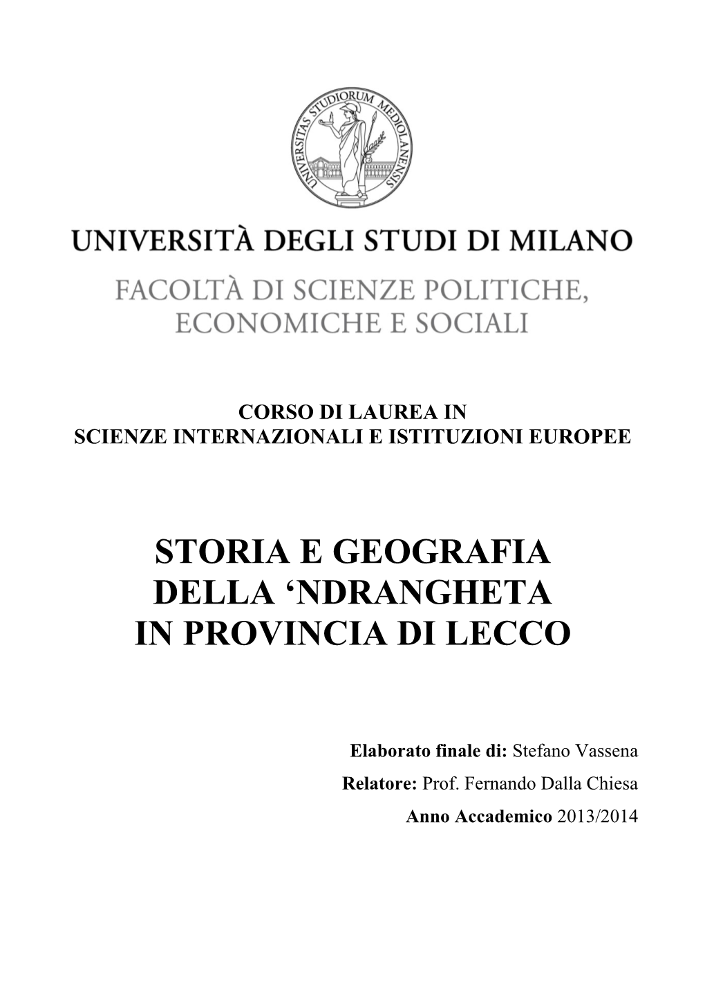 Ndrangheta in Provincia Di Lecco