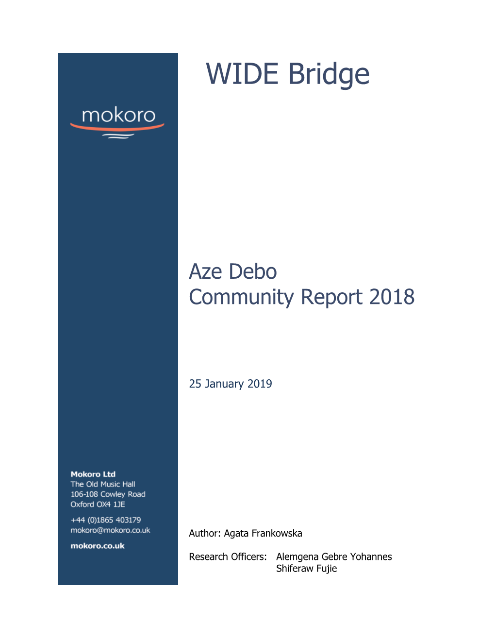 Aze Debo Community Report 2018