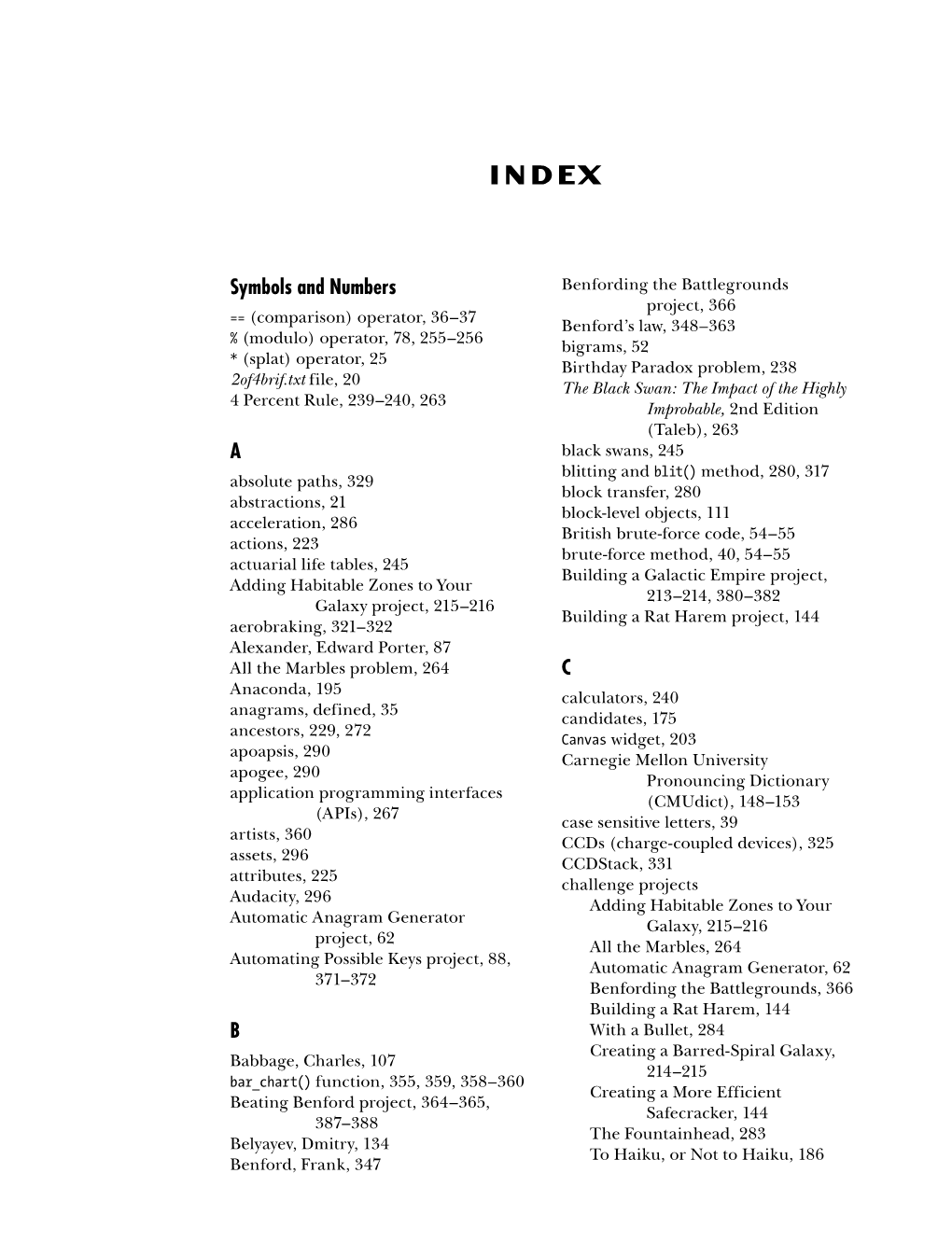 Symbols and Numbers A