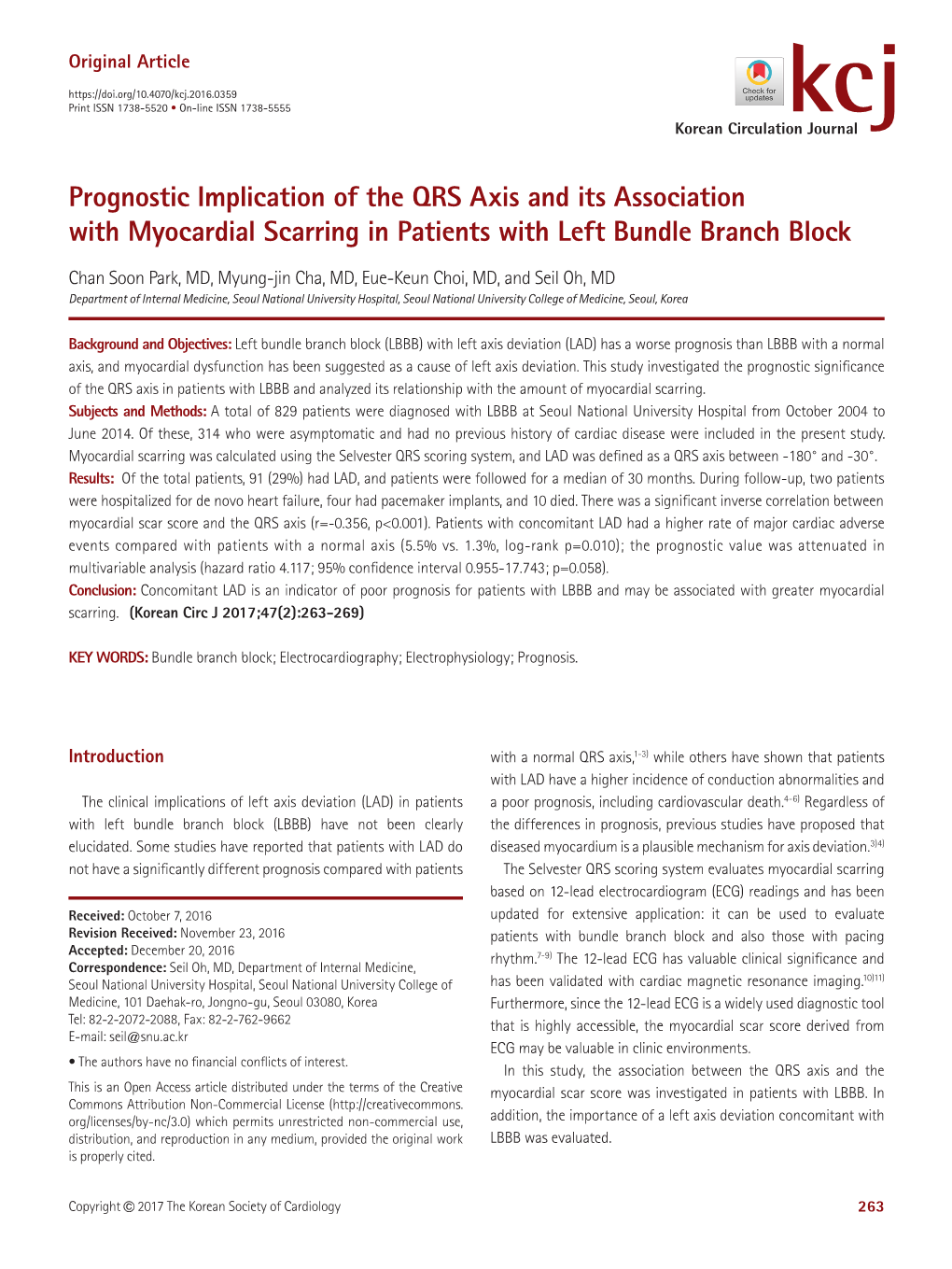 Prognostic Implication of the QRS Axis and Its Association with Myocardial Scarring in Patients with Left Bundle Branch Block
