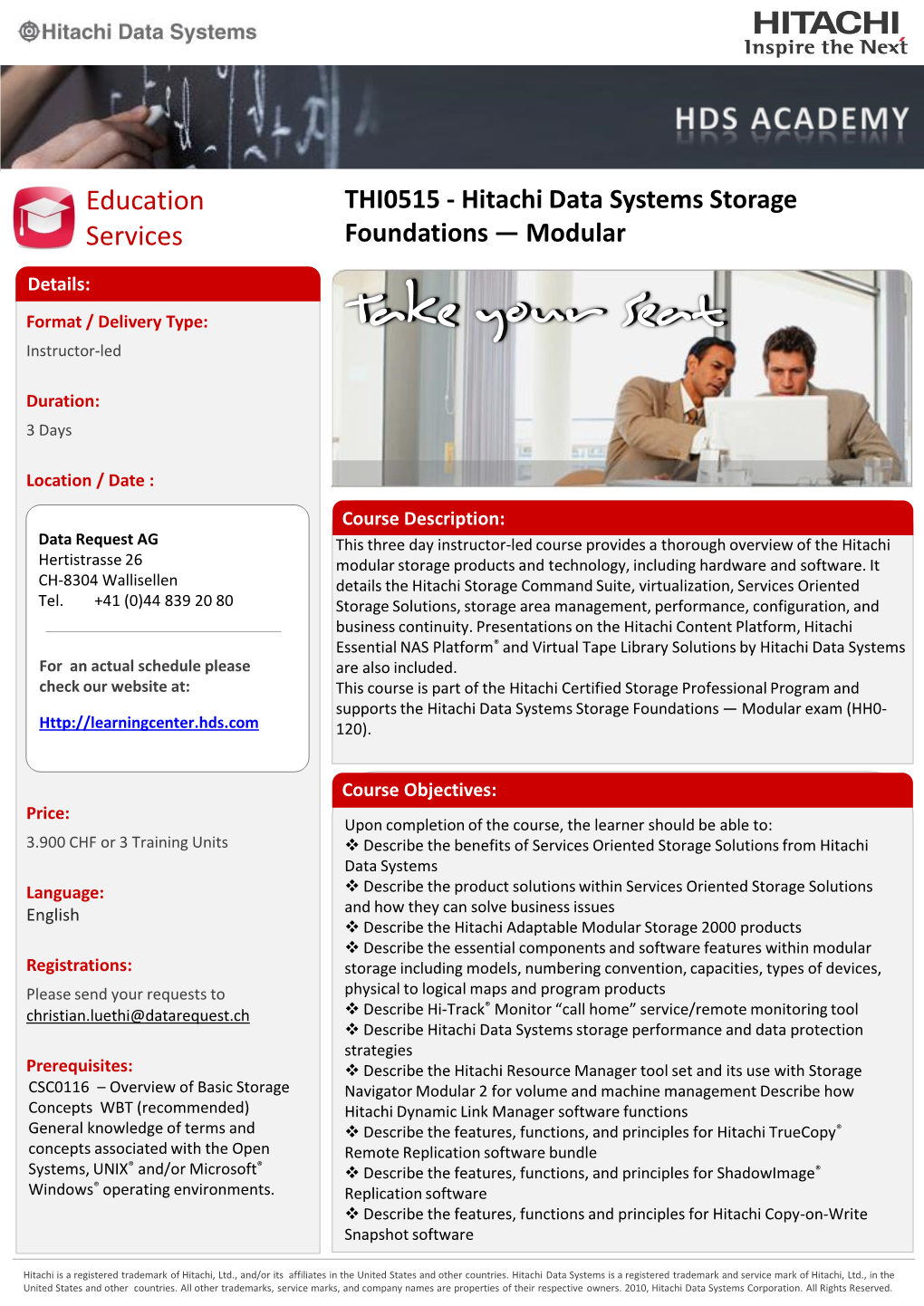 Hitachi Data Systems Storage Foundations — Modular Exam (HH0- 120)