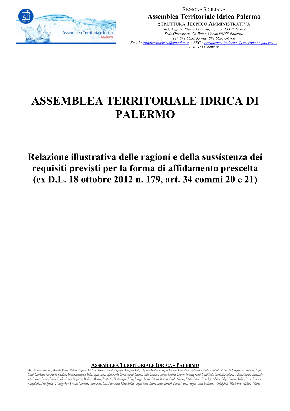 Assemblea Territoriale Idrica Di Palermo