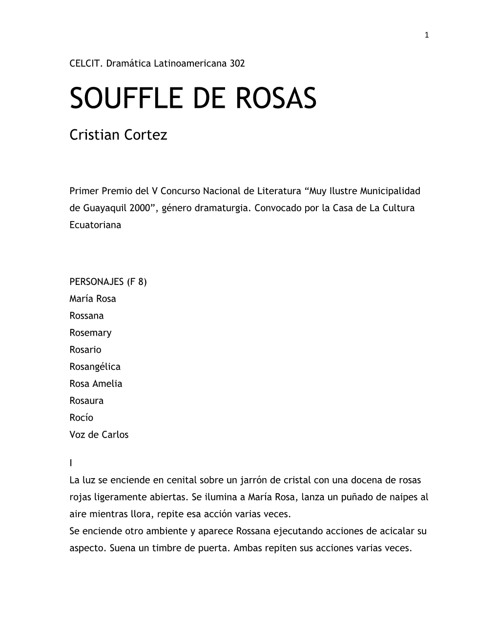 SOUFFLE DE ROSAS Cristian Cortez