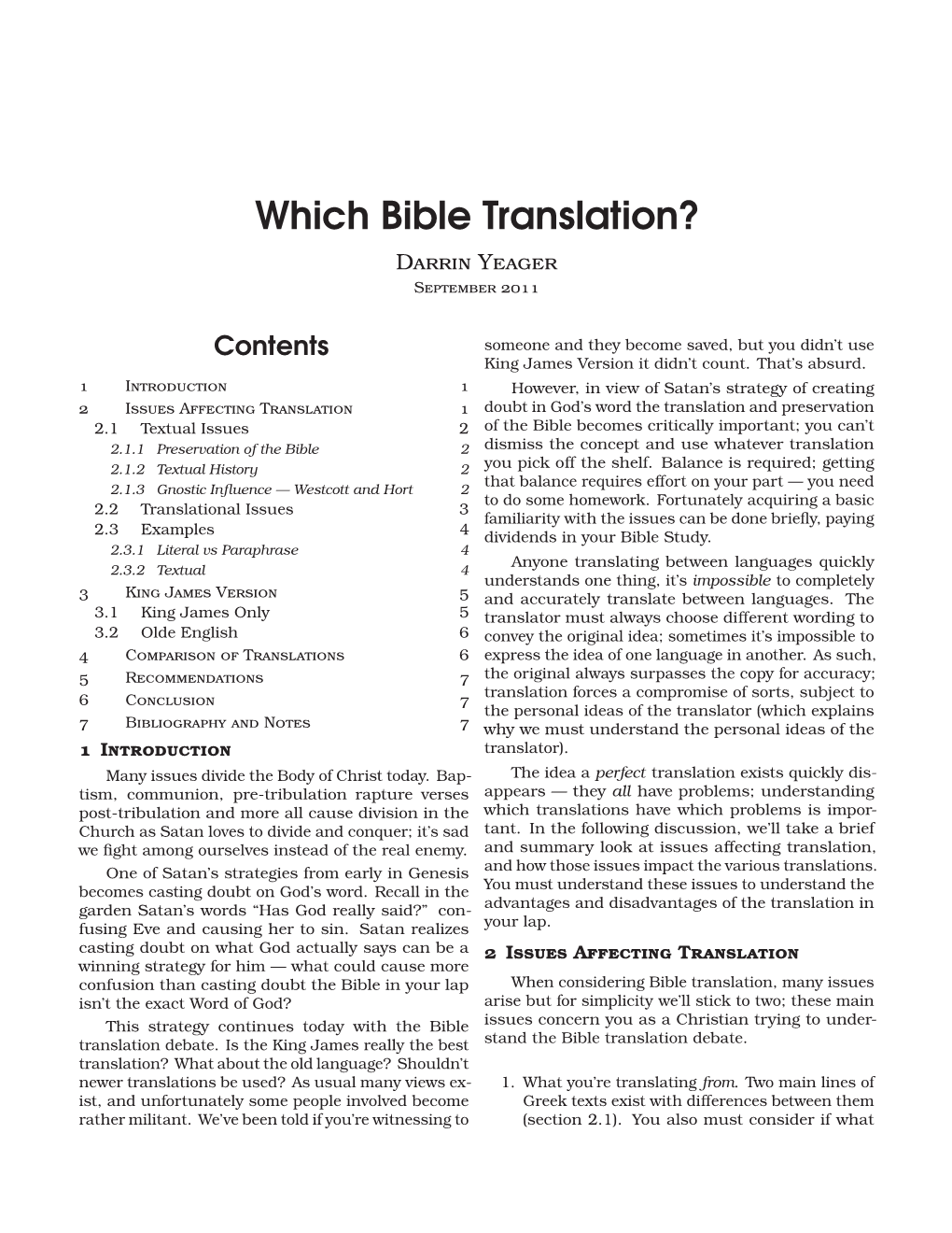 Which Bible Translation?