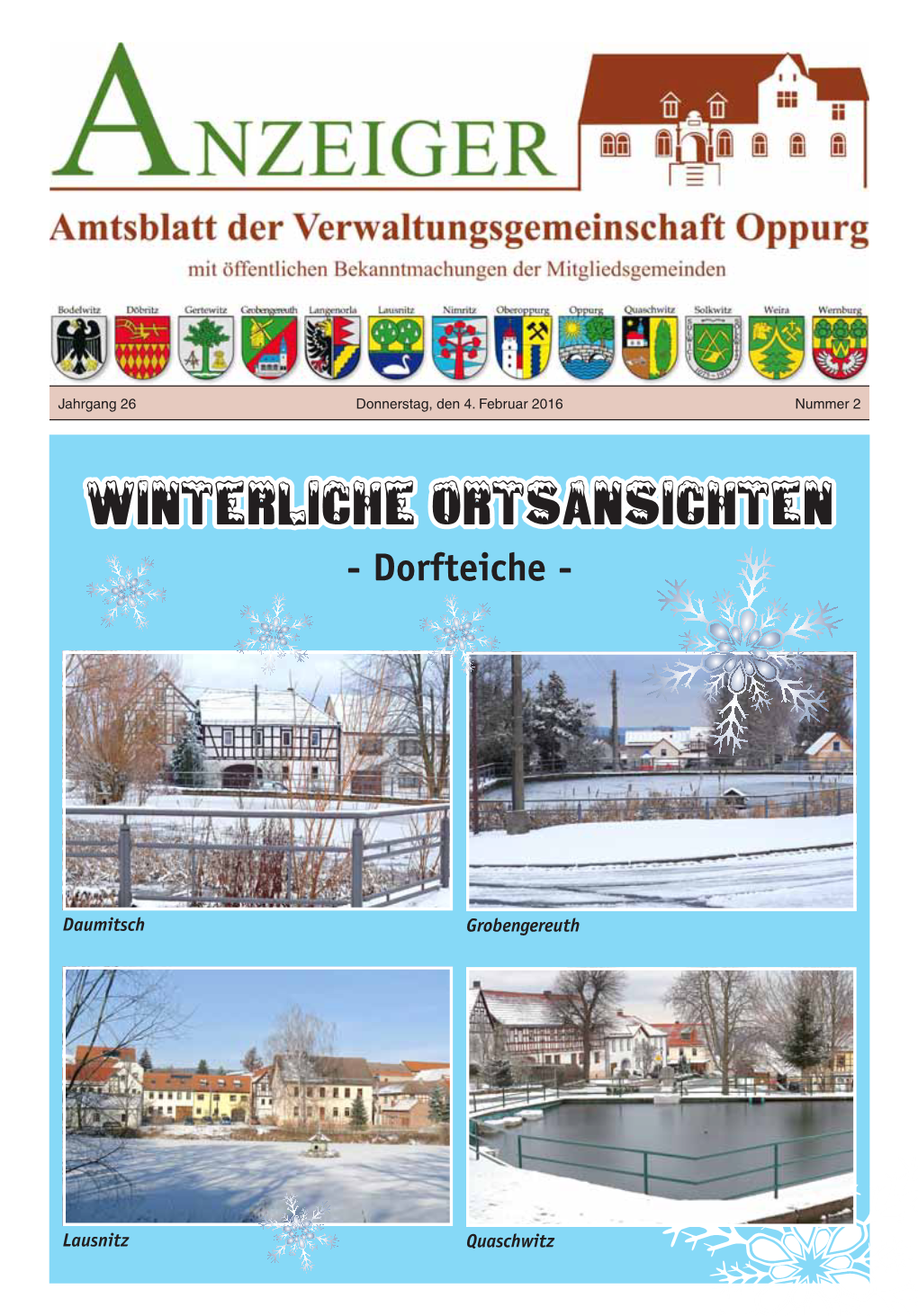 Winterliche Ortsansichten - Dorfteiche