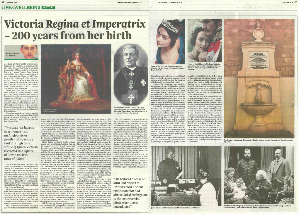 Victoria Regina Et Imperatrix – 200 Years from Her Birth