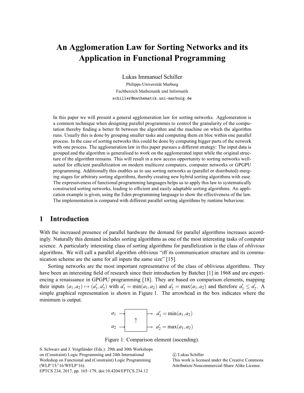 An Agglomeration Law for Sorting Networks and Its Application in Functional Programming