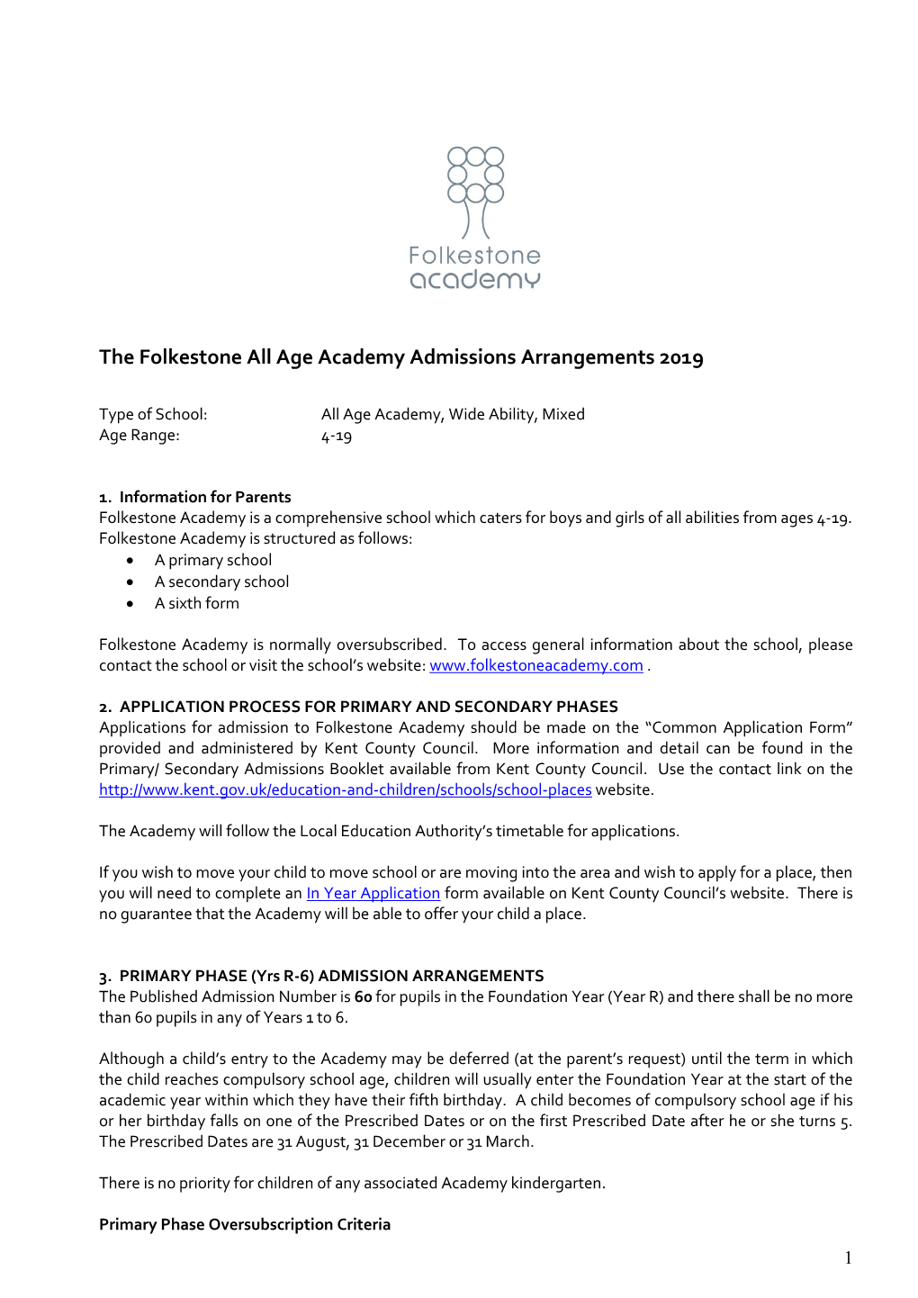 The Folkestone Academy Or Downloaded Here Secondary Link