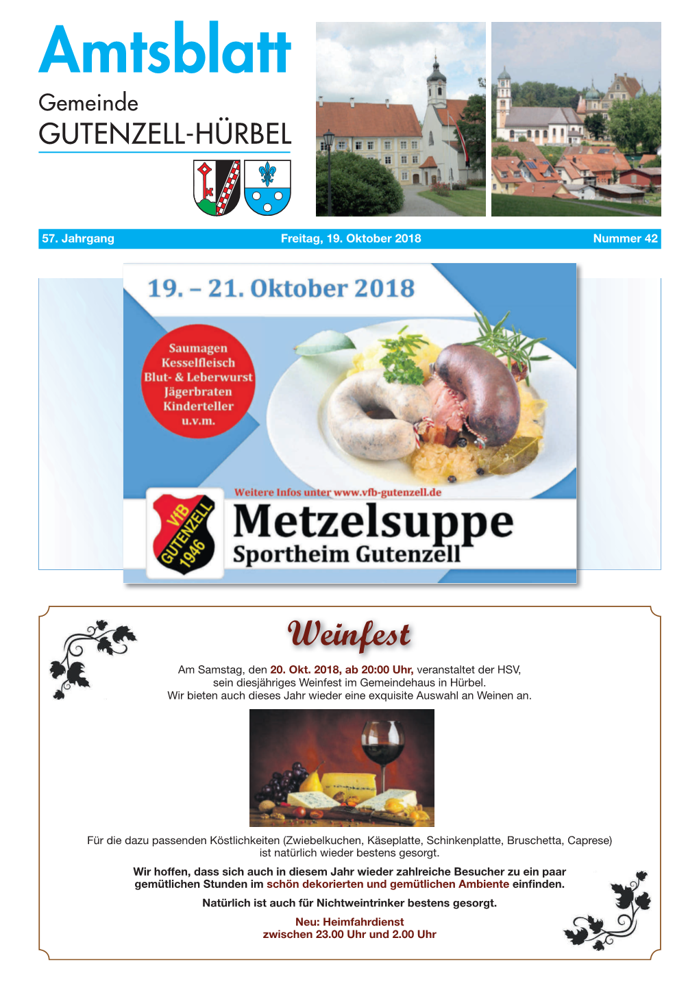 Amtsblatt Gemeinde GUTENZELL-HÜRBEL