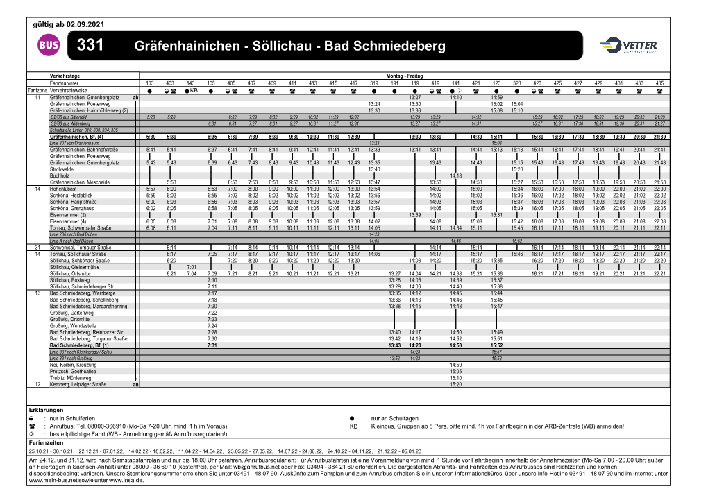 Gültig Ab 02.09.2021 Gräfenhainichen