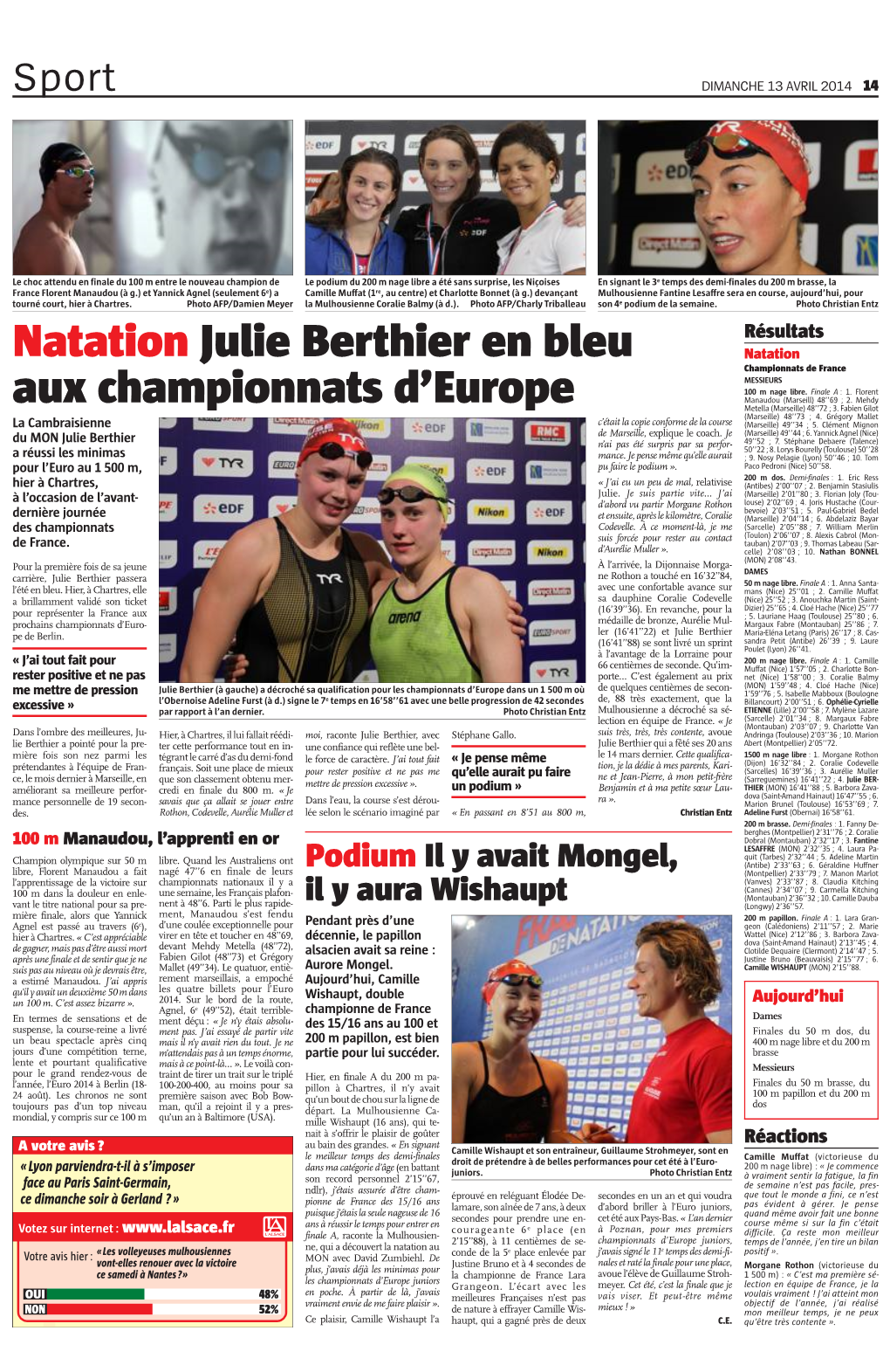 Natation Julie Berthier En Bleu Aux Championnats D'europe