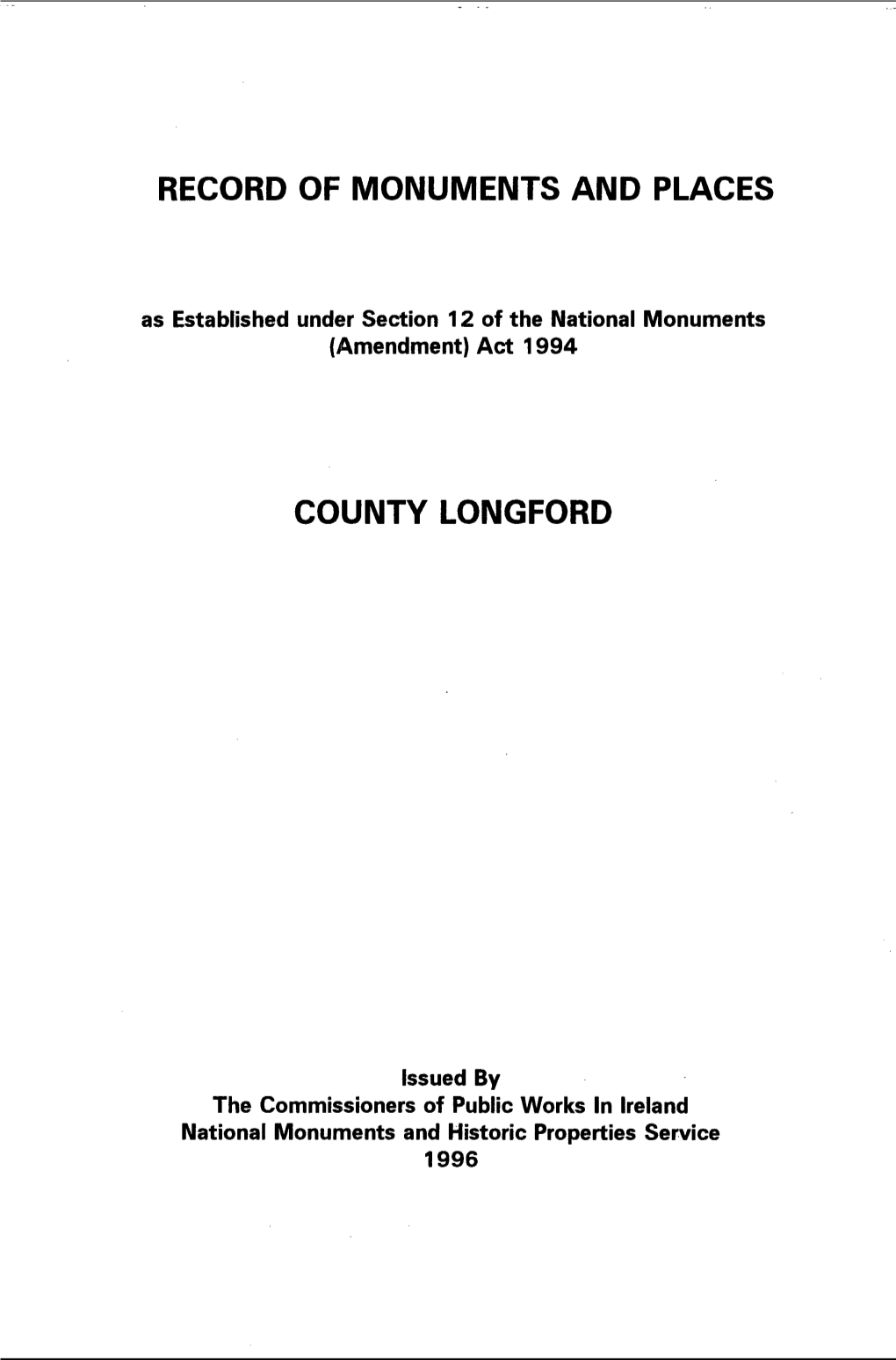 Record of Monuments and Places County Longford