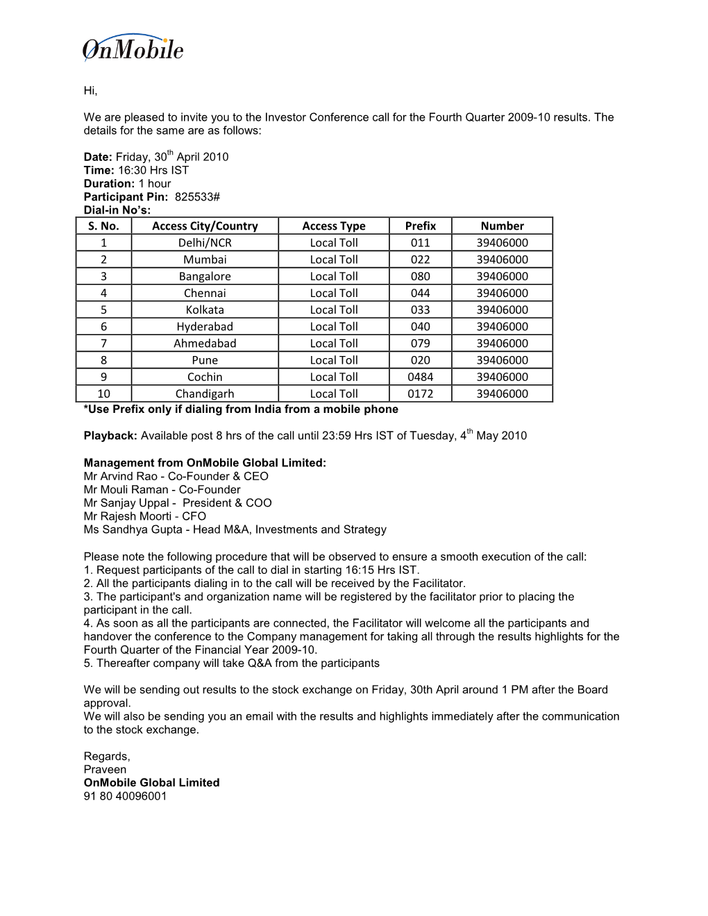 S. No. Access City/Country Access Type Prefix Number 1 Delhi/NCR