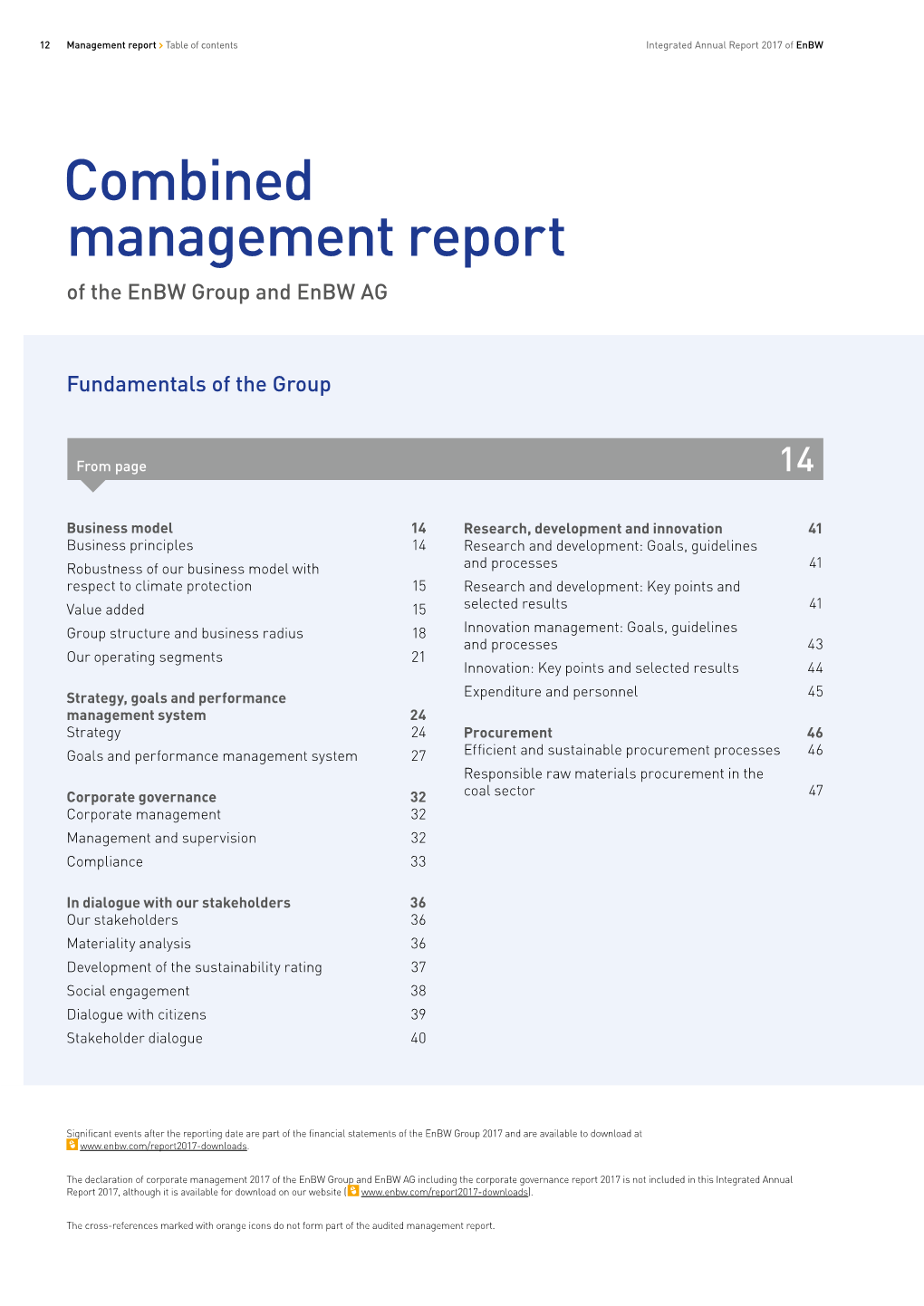 Pdf Combined Management Report of the Enbw Group and Enbw AG