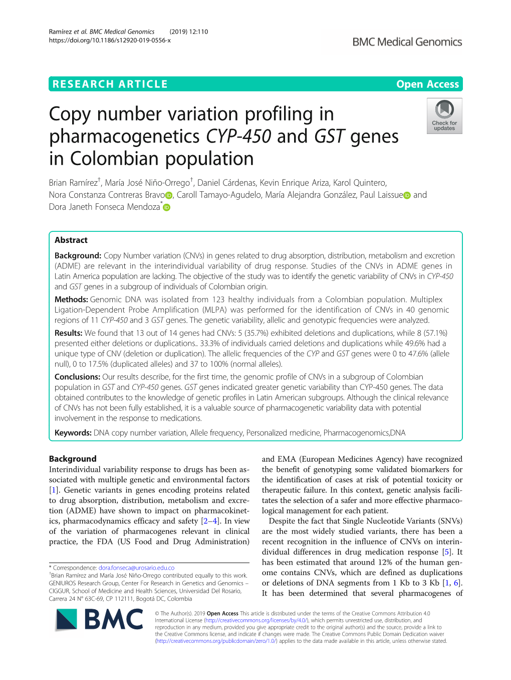 Copy Number Variation Profiling in Pharmacogenetics CYP-450 And