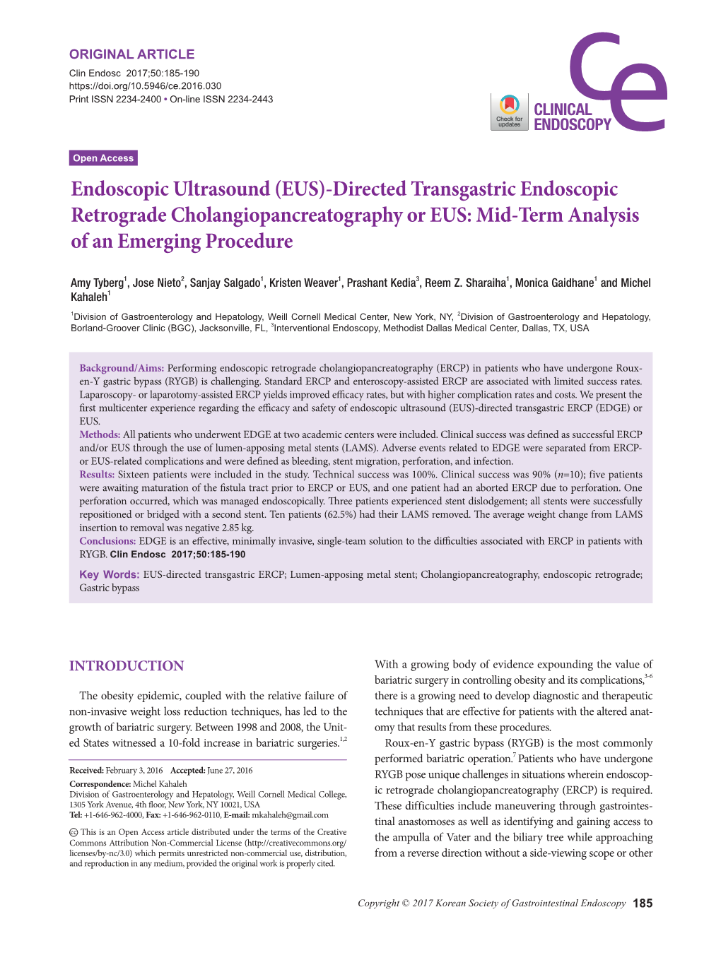 Endoscopic Ultrasound (EUS)-Directed Transgastric Endoscopic Retrograde Cholangiopancreatography Or EUS: Mid-Term Analysis of an Emerging Procedure