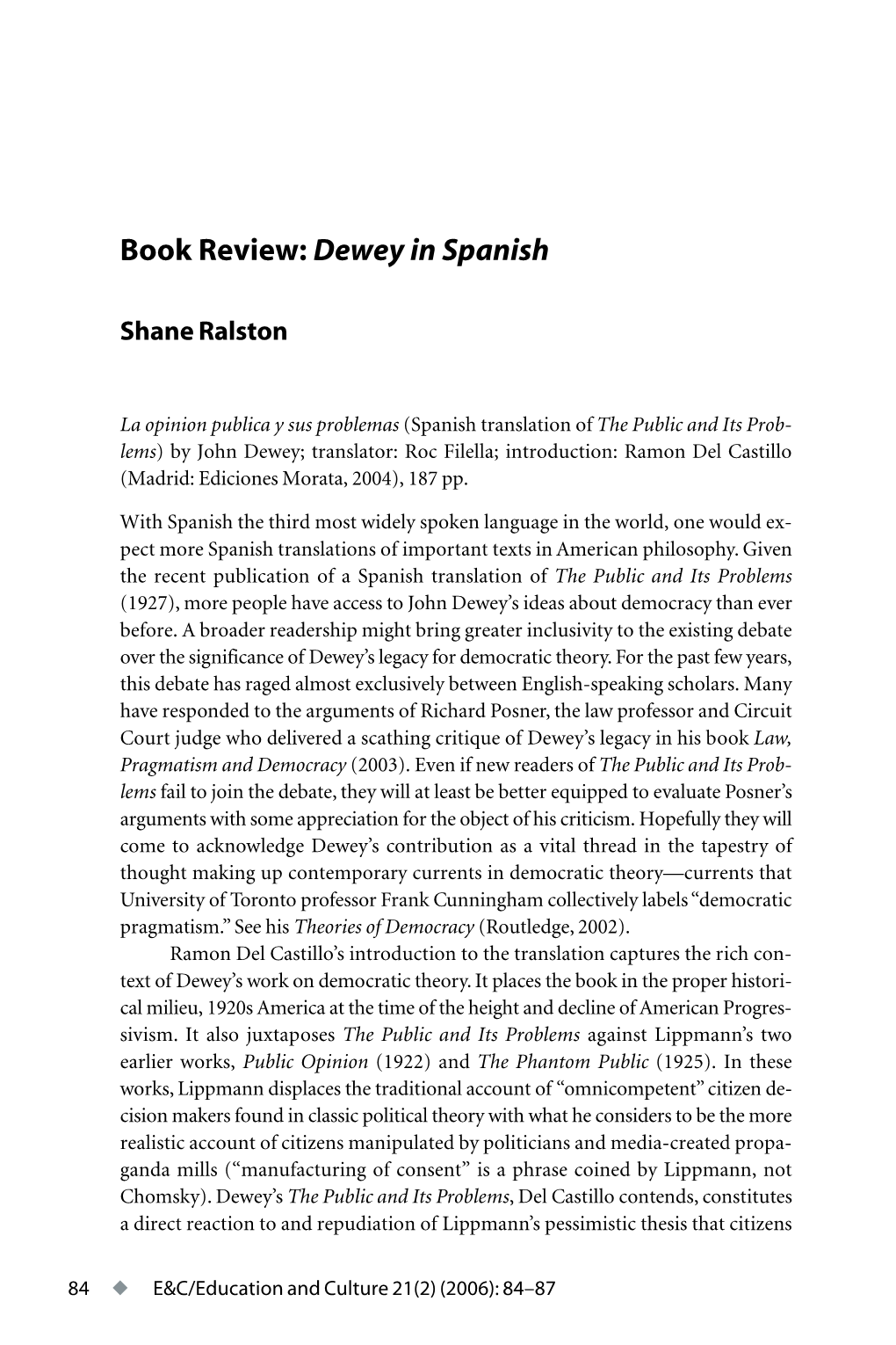 Book Review: Dewey in Spanish