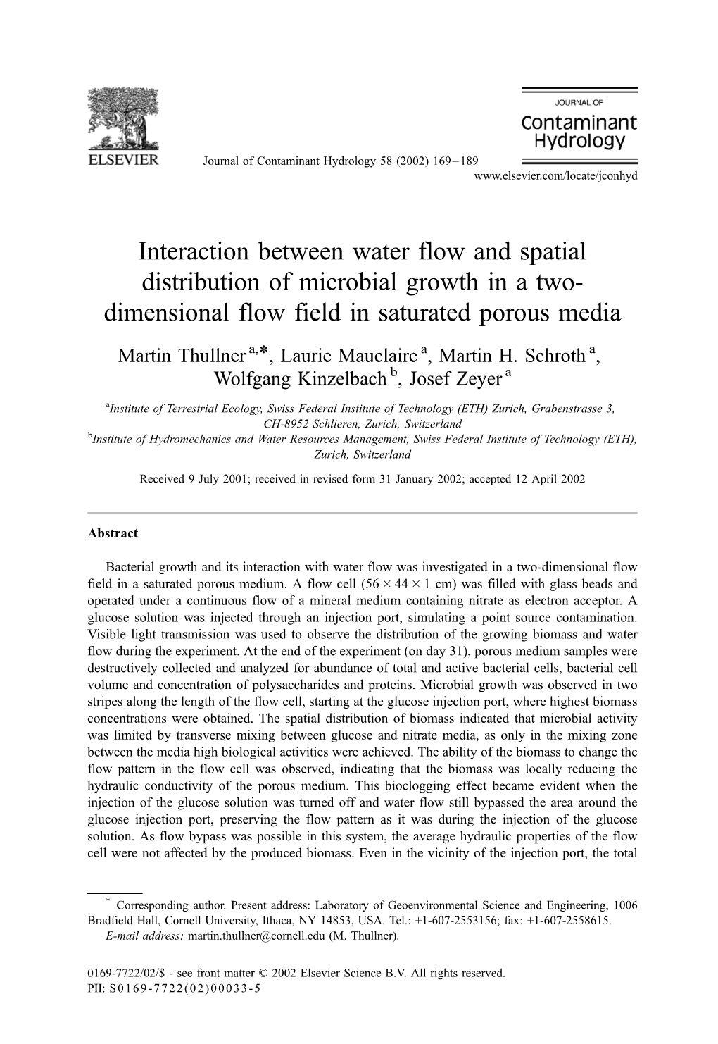 Dimensional Flow Field in Saturated Porous Media