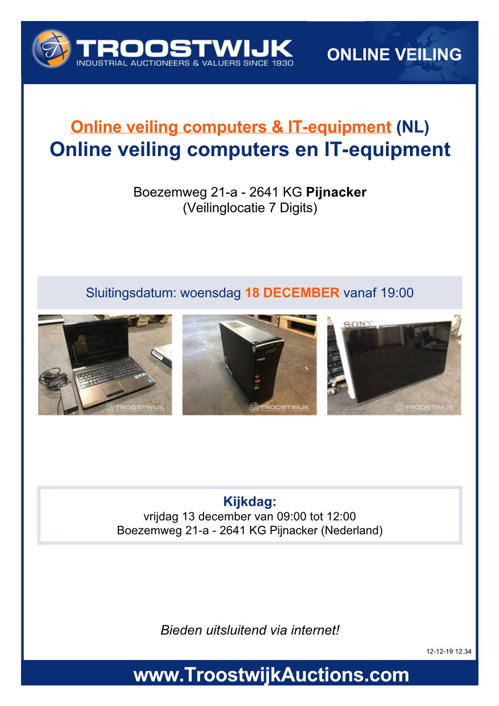 Online Veiling Computers En IT-Equipment