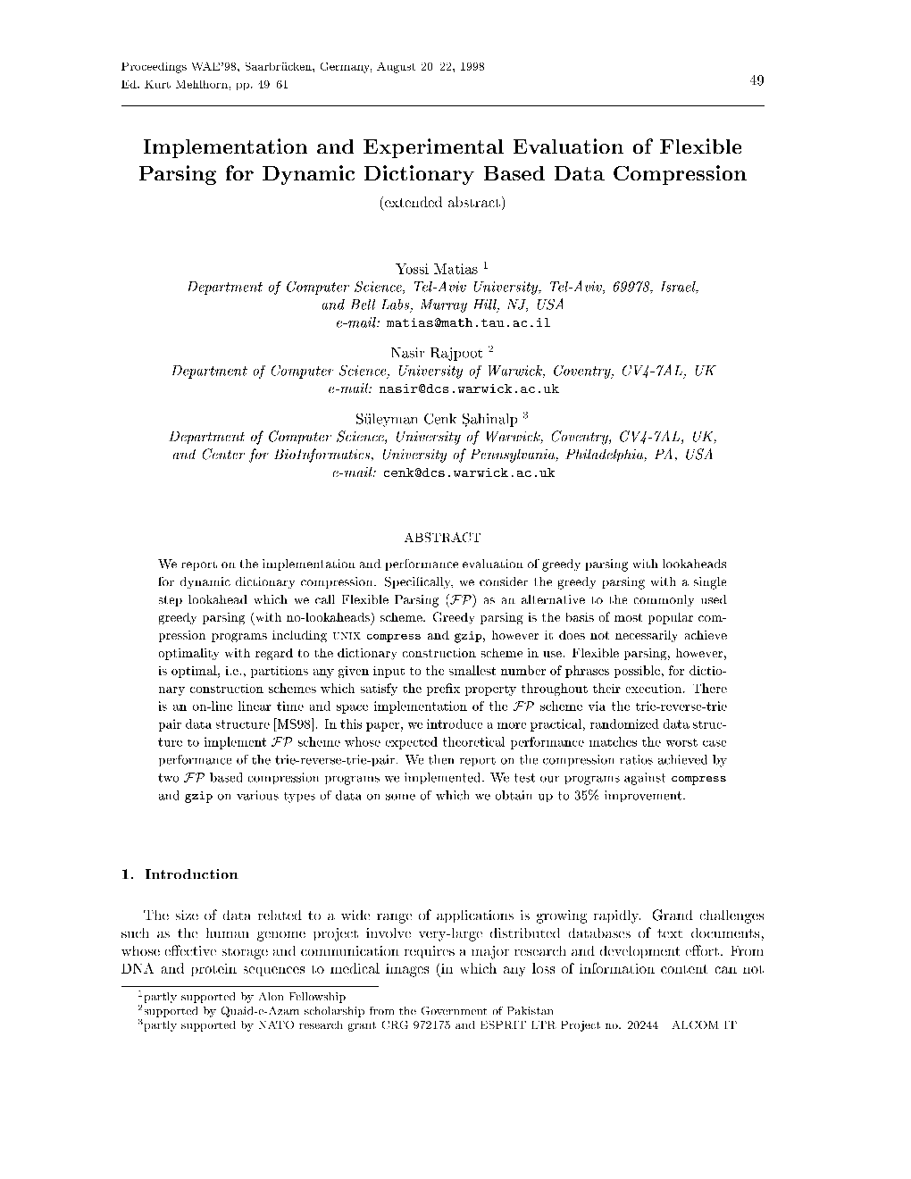 Implementation and Experimental Evaluation of Flexible Parsing for Dynamic Dictionary Based Data Compression