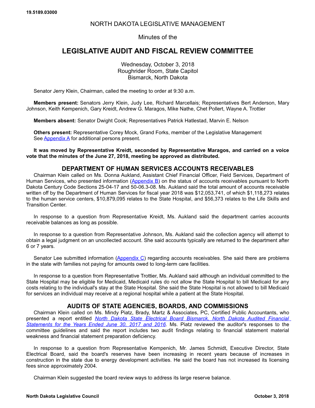 Legislative Audit and Fiscal Review Committee