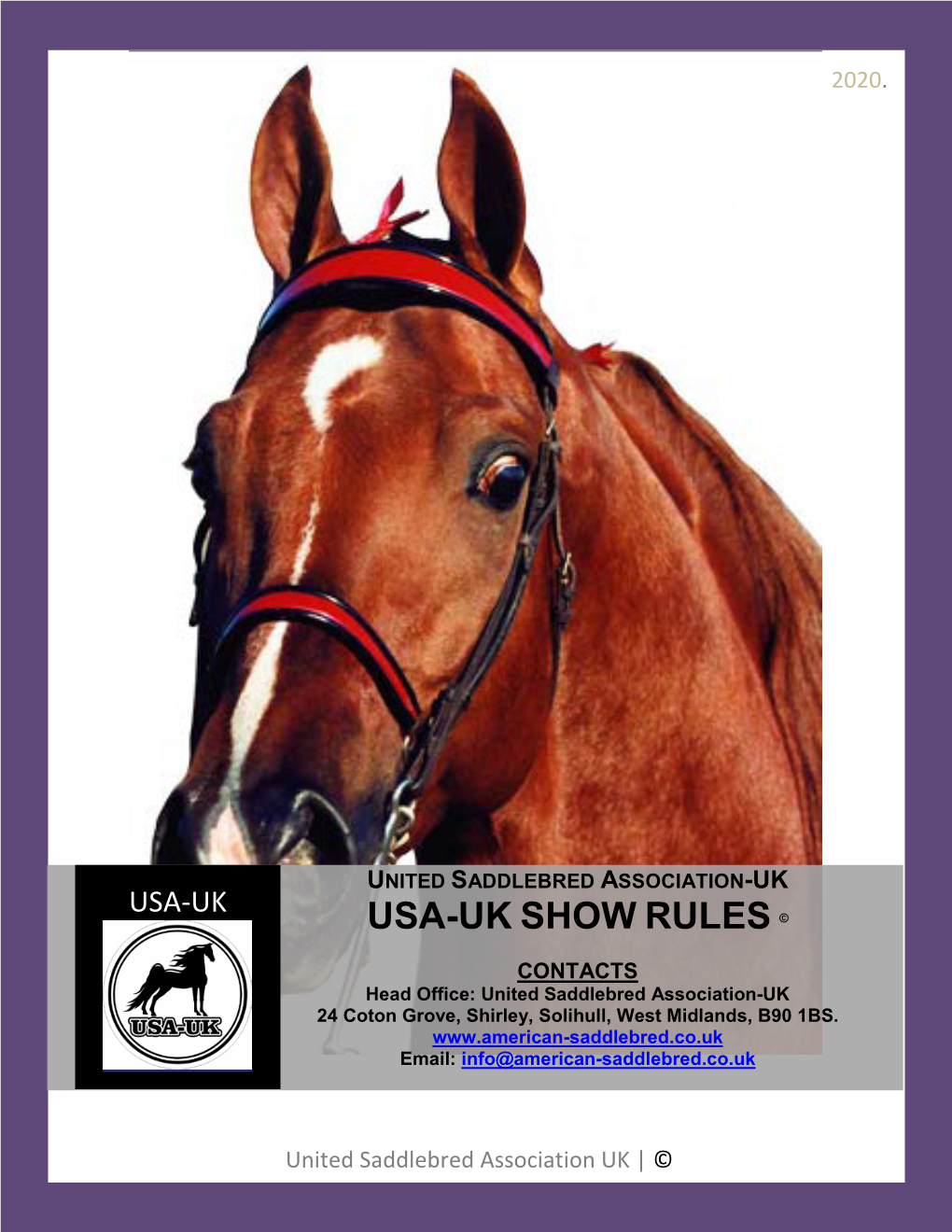 USAUK Show Rules 2020.Pdf