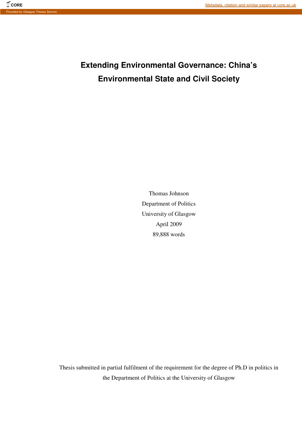 China's Environmental State and Civil Society