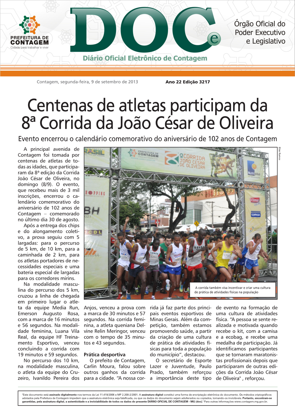 Centenas De Atletas Participam Da 8ª Corrida Da João César De Oliveira