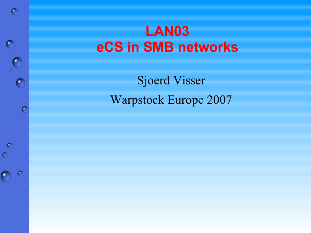 LAN03: Ecs in SMB Networks