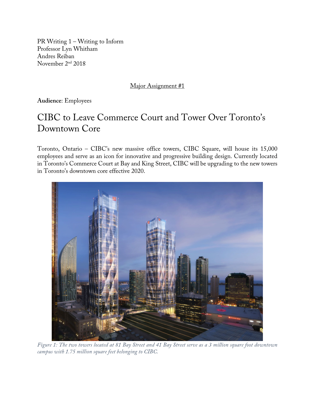 CIBC to Leave Commerce Court and Tower Over Toronto's Downtown Core