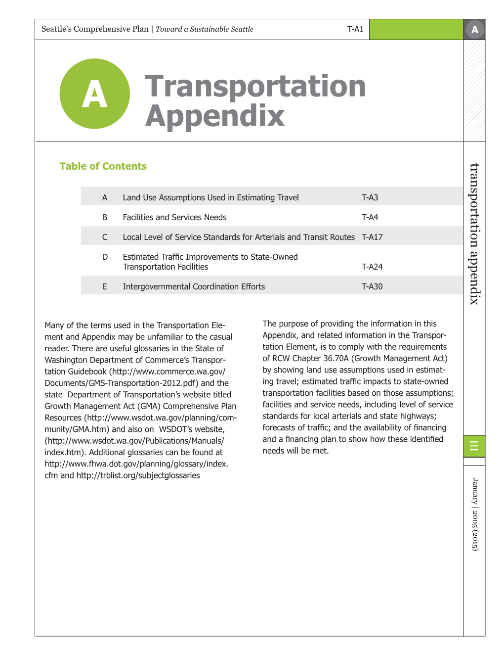 Seattle's Comprehensive Plan Transportation Appendix
