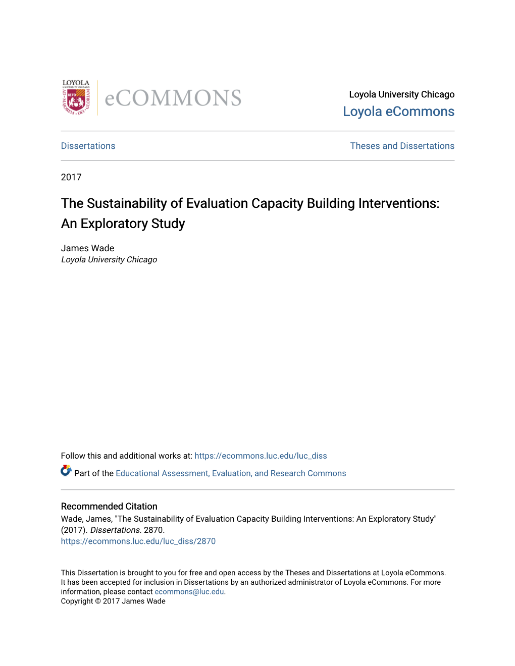 The Sustainability of Evaluation Capacity Building Interventions: an Exploratory Study