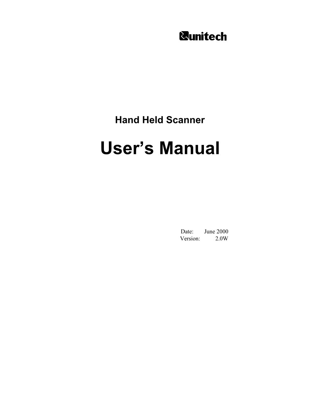 Hand Held Scanner