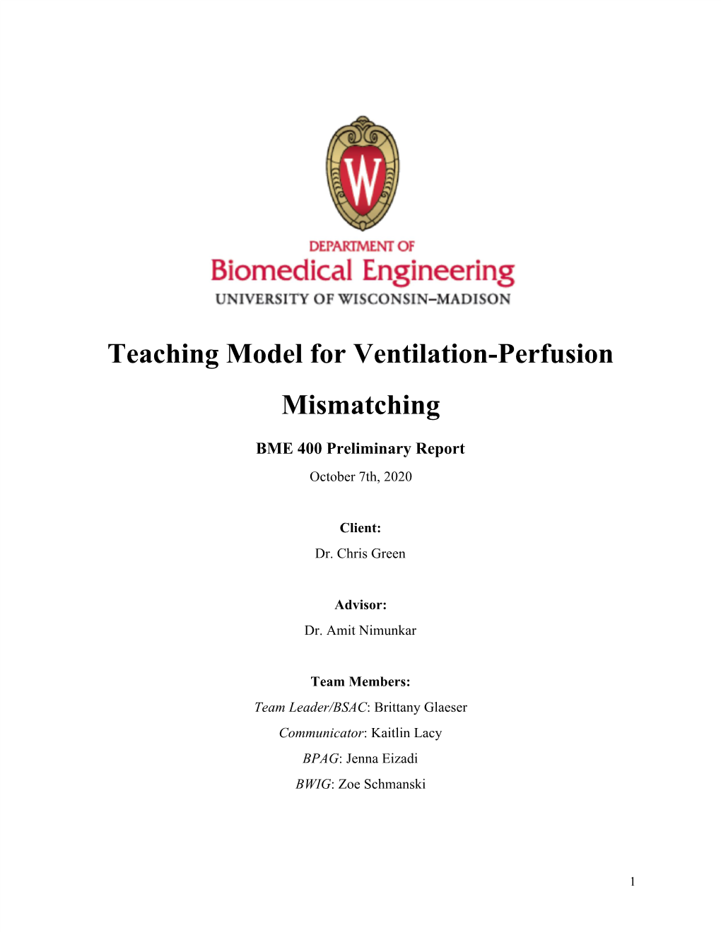 Teaching Model for Ventilation-Perfusion Mismatching