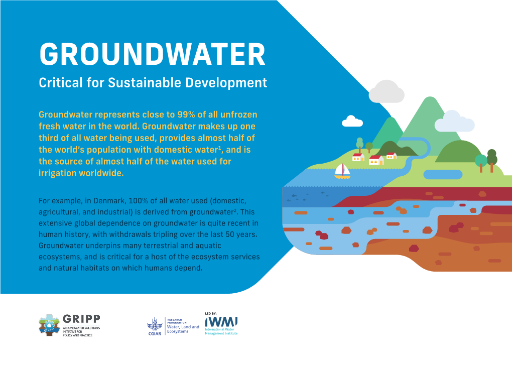GROUNDWATER Critical for Sustainable Development